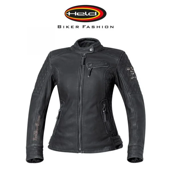 HELD Asphalt Queen 36 Nahkatakki, Musta 1 HELD Asphalt Queen 36 Nahkatakki, Musta