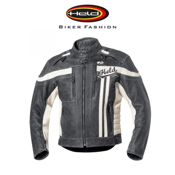 HELD Harvey 76 52 Nahkatakki, Musta/valko 1 HELD Harvey 76 52 Nahkatakki, Musta/valko