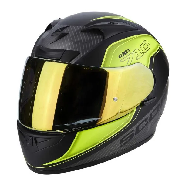 SCORPION EXO-710 AIR Mugello, Kypärä, Mattamusta/kelta/hopea 1 SCORPION EXO-710 AIR Mugello, Kypärä, Mattamusta/kelta/hopea