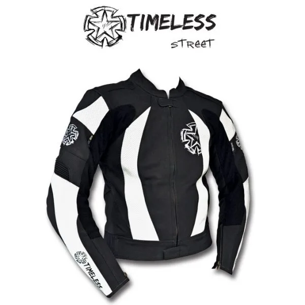 TIMELESS Valencia Nahkatakki 3XL, Mu/valko 1 TIMELESS Valencia Nahkatakki 3XL, Mu/valko