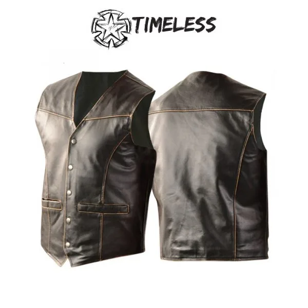 TIMELESS Old School M Nahkaliivi, Antiikki Look 1 TIMELESS Old School M Nahkaliivi, Antiikki Look