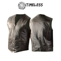 TIMELESS Old School 3XL Nahkaliivi, Antiikki Look