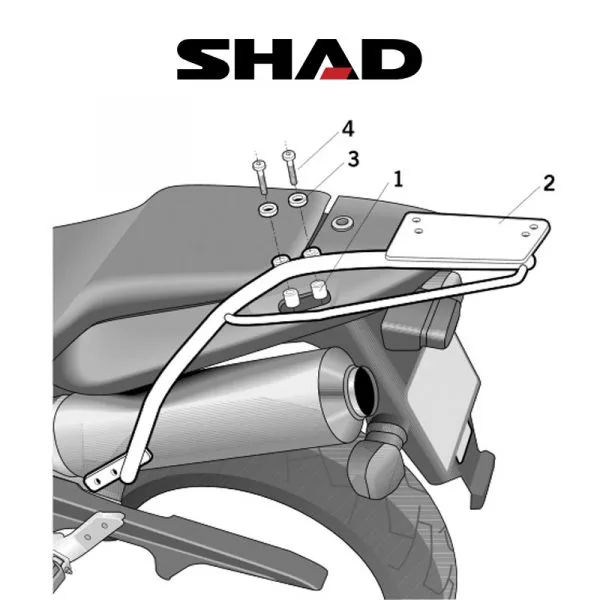 SHAD Perälaukkuteline HONDA HORNET (02-08) 1 SHAD Perälaukkuteline HONDA HORNET (02-08)