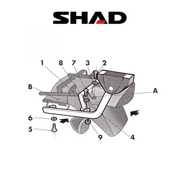 SHAD Perälaukkuteline KAWASAKI ZEPHYR 750 (91-02) 1 SHAD Perälaukkuteline KAWASAKI ZEPHYR 750 (91-02)