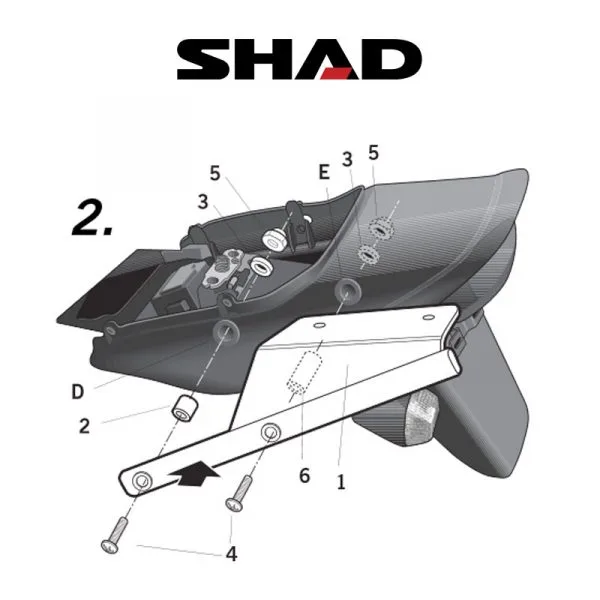 SHAD Perälaukkuteline KAWASAKI ZRX1200 (01-08) 1 SHAD Perälaukkuteline KAWASAKI ZRX1200 (01-08)
