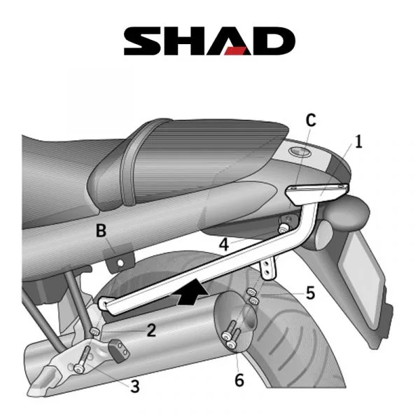 SHAD Perälaukkuteline BMW R850R/R1150R (02-07) 1 SHAD Perälaukkuteline BMW R850R/R1150R (02-07)