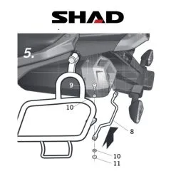 SHAD Sivulaukkuteline YAMAHA XT 660 Z (08-10)